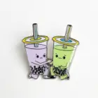 Custom logo Boba Tea Friends soft Enamel Pin