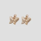 Butterfly Charm Real 14K Rose Gold Plated Zinc Alloy Charm for Bracelet Making DIY Jewelry Making 20x16mm