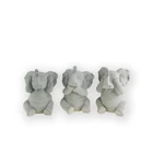 Wholesale Grey resin See Hear Speak No 30cm concrete animal elephant Garden Statue