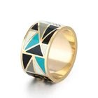 Latest Rings Design Gold Plated Stainless Steel Enamel Jewelry Scarf Ring For Women