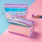 Makeup Bag Makeup Bag Waterproof TPU Transparent Laser Makeup Cosmetic Bag With Zipper