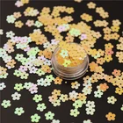 Nail Art Iridescent Yellow White Flowers Glitter Sequin For Nail Art Decoration