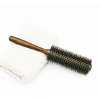Factory Direct Supply 360 Round Wooden Handle Boar Bristle Wave Hair Salon Brush