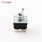 Toowei waterproof spring return on off on terminal toggle switch with red cover with CE Fcc certificate