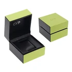 New arrival 2019 September PU Leather Green and Black Customized Wholesale Watch box