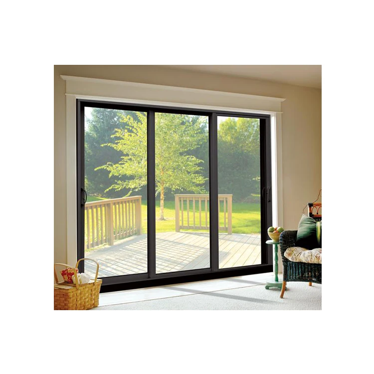 3 Panel Sliding Patio Door Price Aluminum Double Tempered Sliding