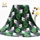 Selling well 5050 wool peach fabric tropical Hawaiian banana leaf printing for shirts