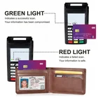 Thin Bifold Genuine Leather RFID Blocking Minimalist Stylish Wallets With ID Window Slim Wallet for Men