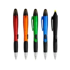 Double Sided Pen Customized Highlight Plastic Ballpoint Pen with Highlighter