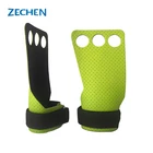 Logo Customization Gloves Weight Lifting Grip Gloves Cross Fit Weight Lifting 3 Holes Gymnastics Grips Leather Palm Gloves
