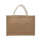 Gift Customized Logo Eco Reusable Cloth Carrying Jute Grocery Bags Women Beach Hand Tote