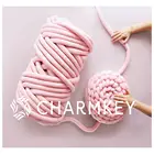 super chunky core spun cotton tube polyester yarn for arm knitting cushion