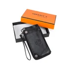 Wholesale drop ship vintage cowhide leather outside zipper cell phone coin pocket blocking handle purses