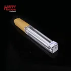 Hot sales bamboo wooden printing cap water transfer lid lipstick lip gloss tube empty cosmetic packaging