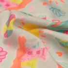 Custom printed plain breathable stretch 84 polyester 16 spandex warp knitting fabric for swimwear