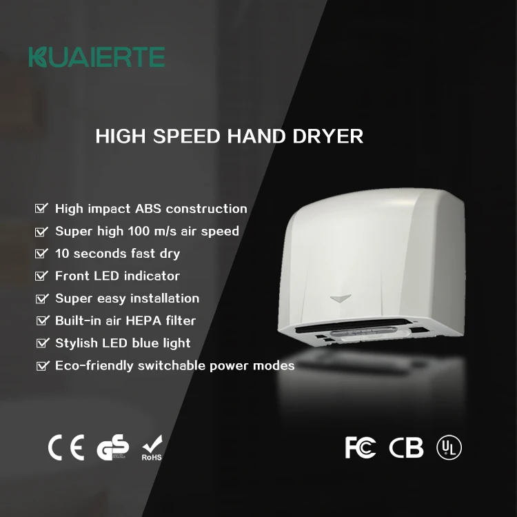 Kuaierte Hand air dryer High Speed ABS 1100W