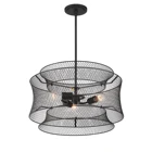 Black Hanging Pendant 3 Light Ceiling 3 Tiers Detachable Iron Meshed With Low Price High Quality Black Finish