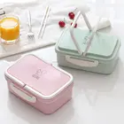 Portable Dinnerware BPA Picnic Potluck Bento Bamboo Fibre Lunch Box For School