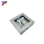 Good quality flat packing recycled cardboard magnetic closure paper gift box with windlow
