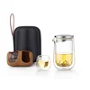Portable Heat Resistant High Borosilicate Double Wall Glass Teapot