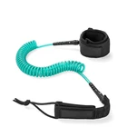 Premium 6/7/8/9/10 Feet Coiled Surfboard And Sup Leash With Double Stainless Steel Swivels and Triple Rail Saver