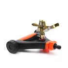 Garden Plastic Triangle Base Metal Water Lawn Impact Irrigation Sprinkler With 2 Wheels