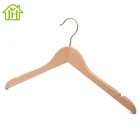 Free sample fashion boutique non-slip notches closet wooden clothes coat hangers for shop