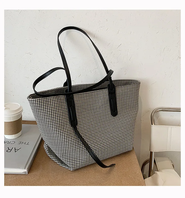 product-High quality Female new shoulder bag 2020 autumn and winter new canvas bag fashionable large-1