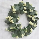 Eucalyptus leaf wteath White Wedding Round Plastic Artificial Wreath Eucalyptus wreaths door wreath party