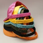 Custom women baseball cap elastic band satin lined ponytail cap backless cap satin