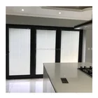 Aluminum frame sliding and folding frosted glass toilet bathroom door/shower room door waterproof design