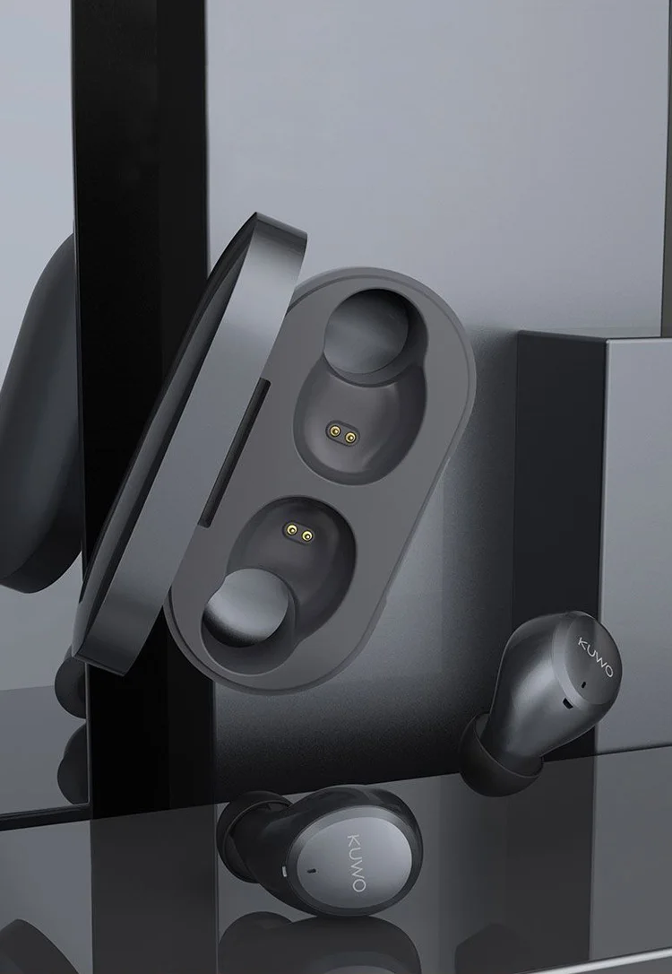 KUWO TWS Wireless Stereo Earphones Noise reduction with Bluetooth 5.0 Headset Fingerprint Touch Control Mic Earbuds - ANKUX.COM