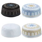 Grid square design Muslim prayer embroidery hat for Omani cap