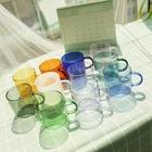Wholesale cheap stocked handmade colored single wall borosilicate glass cup