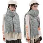 Scarf Custom Print Winter Shawl Warm Woven Soft Plain Lady Long Made Cashmere Shawl Neck Fashion Thick Scarf