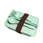 Portable Bamboo fiber environmental protection tableware creative with lunch box