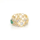 2019 royal Design crown ring with green gemstone emerald ring for elegant ladies