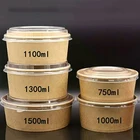 Kraft paper bowl for food take- away Box and Salad box pack up box