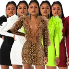 A91020 Summer women sexy dresses 2020 fluorescent neon long sleeve dresses for ladies