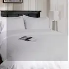 100% Egyptian Cotton Plain White Queen Duvet Cover Set