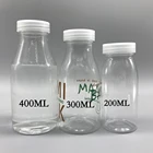 Thickness 400ml 300ml 200ml clear Plastic juice milk tea bottle with foam sealing screw cap