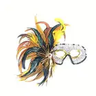 Manufacturer Made In China Simple Fashional Design Masquerade Party Decorative Venetian Feather Eye Mask
