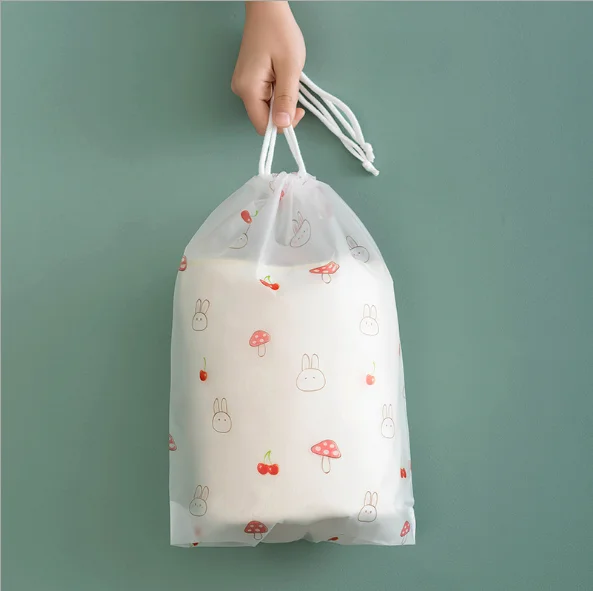 eva frosted plastic small promotion gift bag cotton drawstring