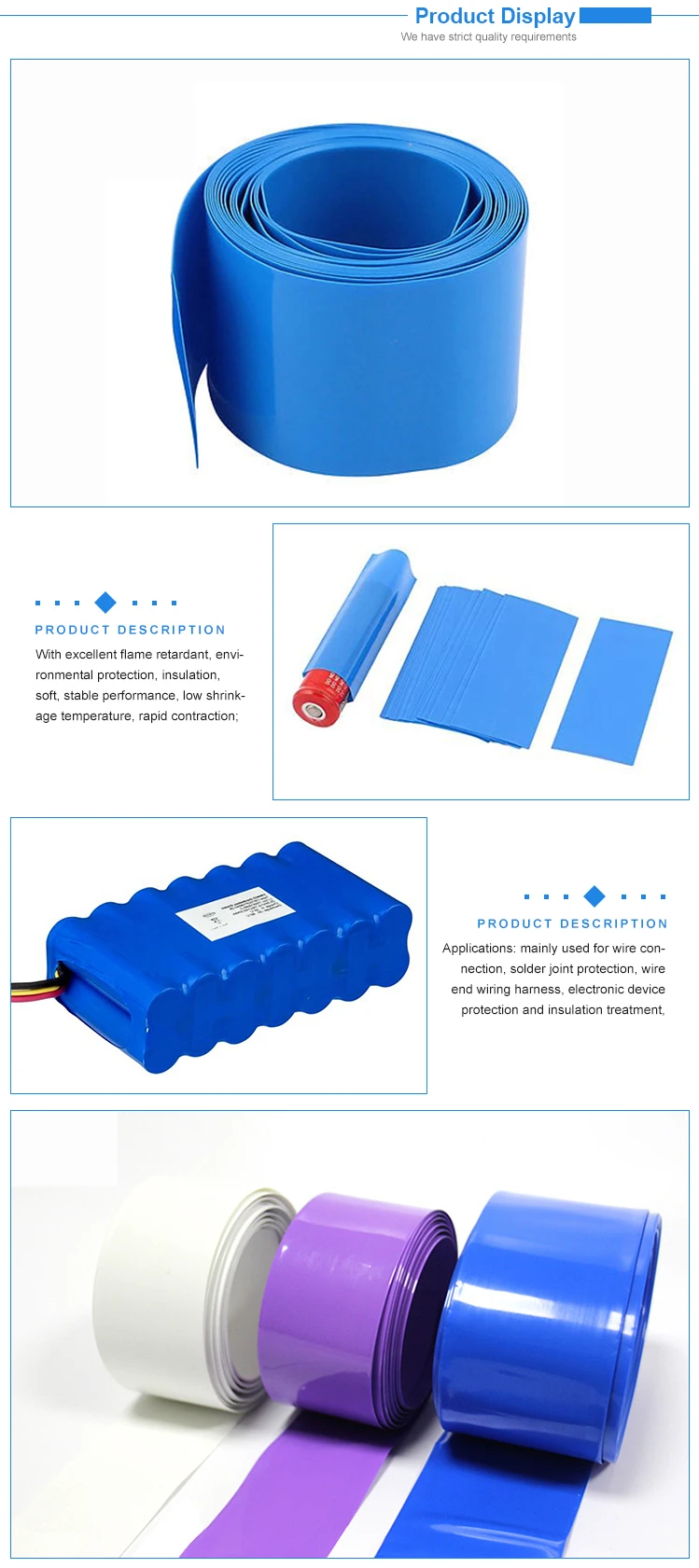 Lithium Battery Packs PVC Heat Shrink Wrap Tube