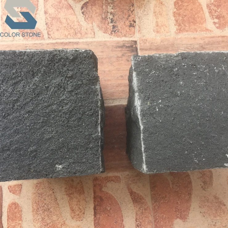 Best price natural 10x10x10 black basalt cobble stone granite pavers
