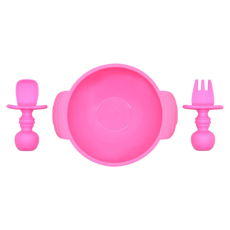BHD First Stage Led Weaning Utensils Infant Feeding Spoon BPA Free Small Silicone Spoon and Fork for Baby manufacture