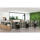 Modern office furniture design standard size panel system dividers aluminum partitions office cubicle table workstation