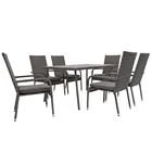 All-weather Outdoor Furniture Set Steel Frame Wicker Patio Set with Stackable Patio Chairs