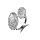 Custom Fashion Style Rhodium Plated Micro Pave CZ Diamond Opening Ring