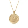 2019 Stylish design jewelry brass casting with 18k gold plated antique coin charm necklace